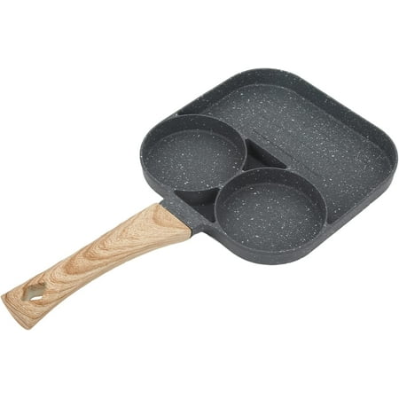 

dosili Breakfast Flat Pan Egg Burger Maker Pan 3 Section Multifunctiona Divided Grill Frying Pan Non Stick Omelet Pan for Home Kitchen