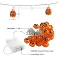thumbnail image 5 of Halloween Jack-o-lanterns - Paquete de 2 de 30 luces LED de cadena de decoración de Halloween alimentadas por batería (ora Feliz Sencillez, 5 of 5
