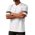 thumbnail image 4 of Domuza Football Jerseys for Men Replica Plain Workout Sport Game Shirts Casual Outwear White L, 4 of 5