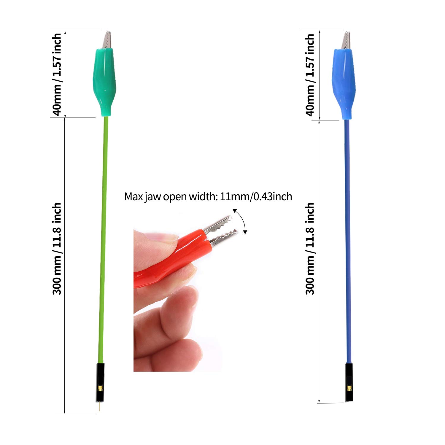 Buy Makeronics Alligator Clip to Breadboard Jumper Wires, 10pcs 12 inch