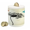 thumbnail image 1 of Birds Piggy Bank, Avian Animal Silhouettes with a Dandelion Scene from Nature Fauna and Flora Pattern, Ceramic Coin Bank Money Box for Cash Saving, 3.6" X 3.2", Multicolor, by Ambesonne, 1 of 4