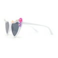 thumbnail image 3 of Girls Child Size Flower Girl Beads Cat Eye Heart Shape Plastic Sunglasses White - Black, 3 of 4