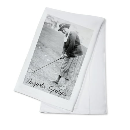 

Augusta Georgia Woman in Golf Attire (100% Cotton Tea Towel Decorative Hand Towel Kitchen and Home)