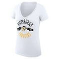 thumbnail image 2 of Women's G-III 4Her by Carl Banks White Pittsburgh Penguins City Graphic V-Neck Fitted T-Shirt, 2 of 3