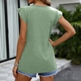 thumbnail image 4 of Womens Summer Tops Babydoll Short Sleeve Shirts Babydoll Peplum Tops V Neck T Shirts Light Green XL, 4 of 6