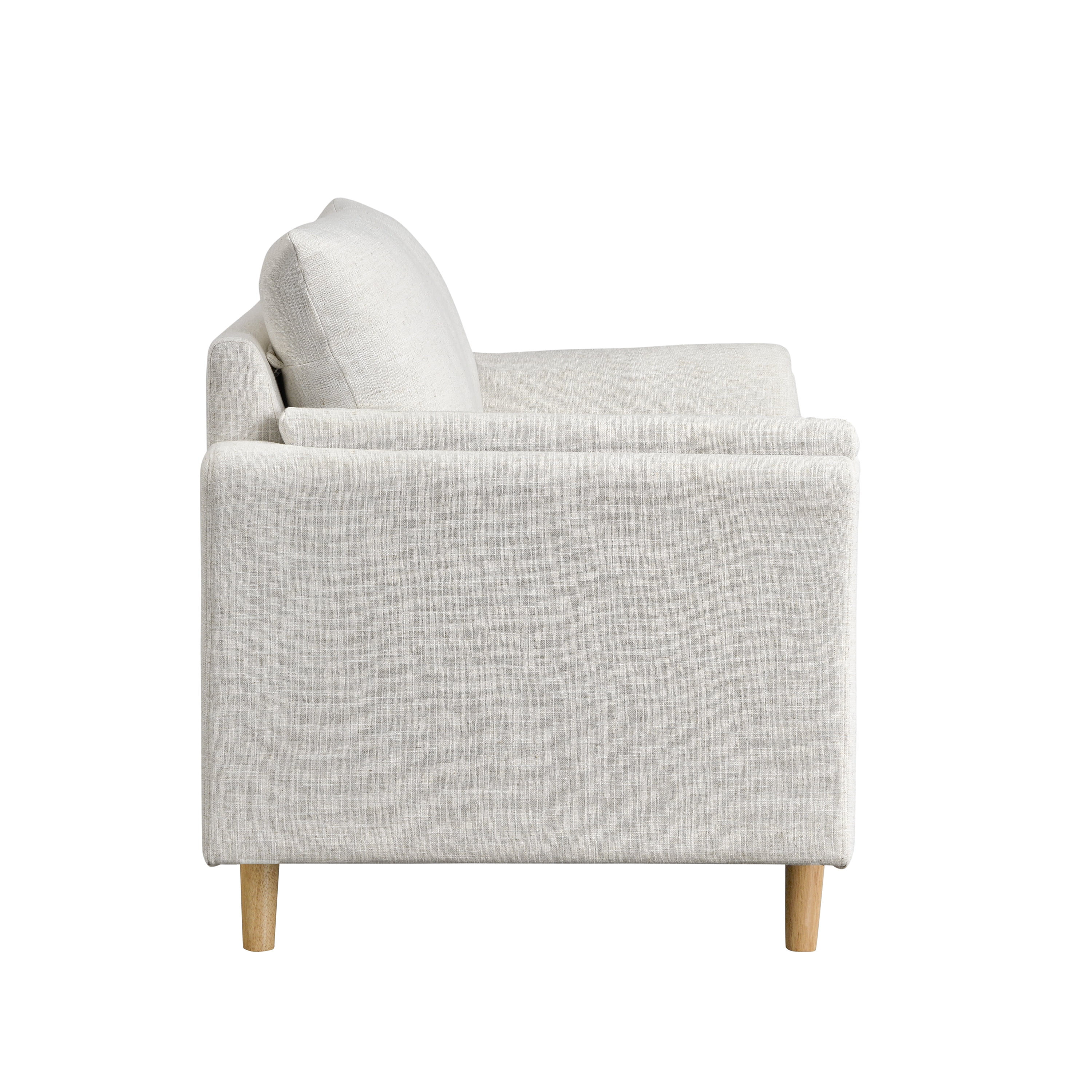 Studio Living Stockholm Modern Accent Chair, Cream Woven Fabric