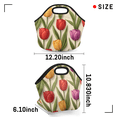 thumbnail image 3 of Herdesigns Tulip Flower Insulated Lunch Bag Neoprene Lunch Box for Women Men Soft Cooler Bag Colorful Floral Washable Lunch Tote for Work Outdoor Picnic, 3 of 7