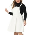 thumbnail image 2 of Unique Bargains Women's Plus Side Adjustable Strap Denim Overall A Line Denim Dress 2X White, 2 of 5