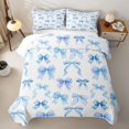 thumbnail image 2 of Erosebridal Blue Bow Quilt King for Boys Girls, Cute Princess Ribbon King Coverlet Set, 3pcs, 2 of 7