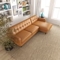thumbnail image 6 of Elva Modern Living Room Top Leather Corner Sectional Couch in Brown, 6 of 6