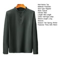 thumbnail image 7 of comerut Fall Winter Men Top Half-high Collar Solid Color Warm Thick Long Sleeve Button Decor Soft Pullover Mid Length Thermal Bottoming Top, 7 of 7