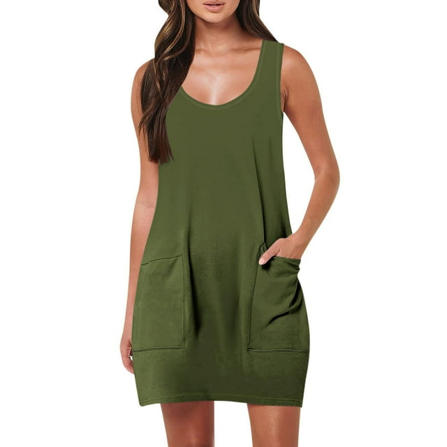 Liquidation d'Été 2025! Robe Grande Taille pour Femmes, Liquidation de Robe d'Été pour Femmes, Mode Femmes Été Décontractée Col Rond Dentelle Manches Courtes Robe Unie