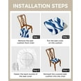 thumbnail image 2 of Dining Room Chair Seat Covers, Abstract Blue White Ombre Line Geometric Removable Stretch Chair Seat Cushion Slipcovers Protector for Holiday Party Festival Decoration, Set of 4, 2 of 6