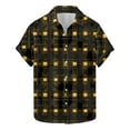 thumbnail image 2 of Njoeus Men's Casual Button-Down Shirts Plaid Printed Club Party Shirt Mens Summer Beach Short Sleeve T-Shirt Tops Lightweight Loose （Available In Big & Tall) 3X 4X 5X Summer Savings Yellow, 2 of 5