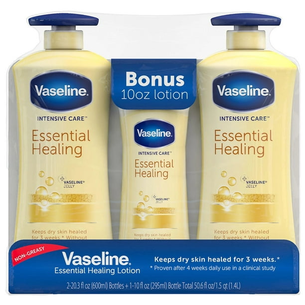 Vaseline Intensive Care Body Essential Healing (20.3 oz. each, 2 pk. + 10 oz., 1 pk.) - Walmart.com