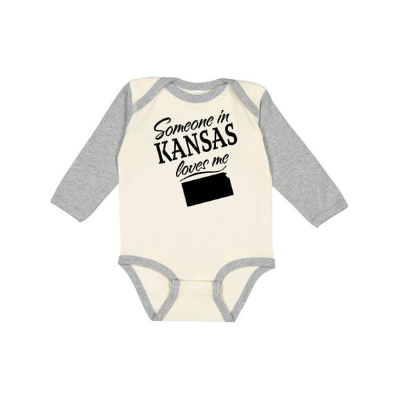Inktastic Someone in Kansas Loves Me Boys or Girls Long Sleeve Baby Bodysuit