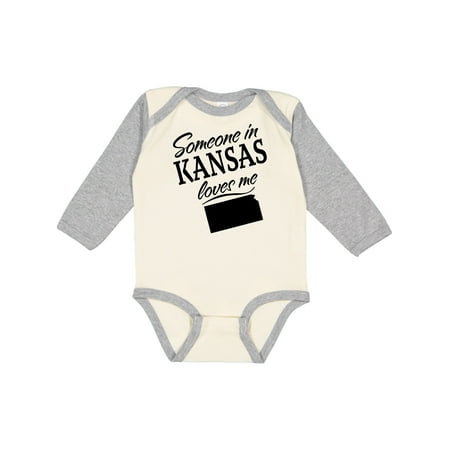 

Inktastic Someone in Kansas Loves Me Gift Baby Boy or Baby Girl Long Sleeve Bodysuit