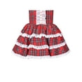 thumbnail image 5 of Girls Dress Red Checkered Lace Ruffle Skirt Long Sleeve Christmas 4 Years, 5 of 6