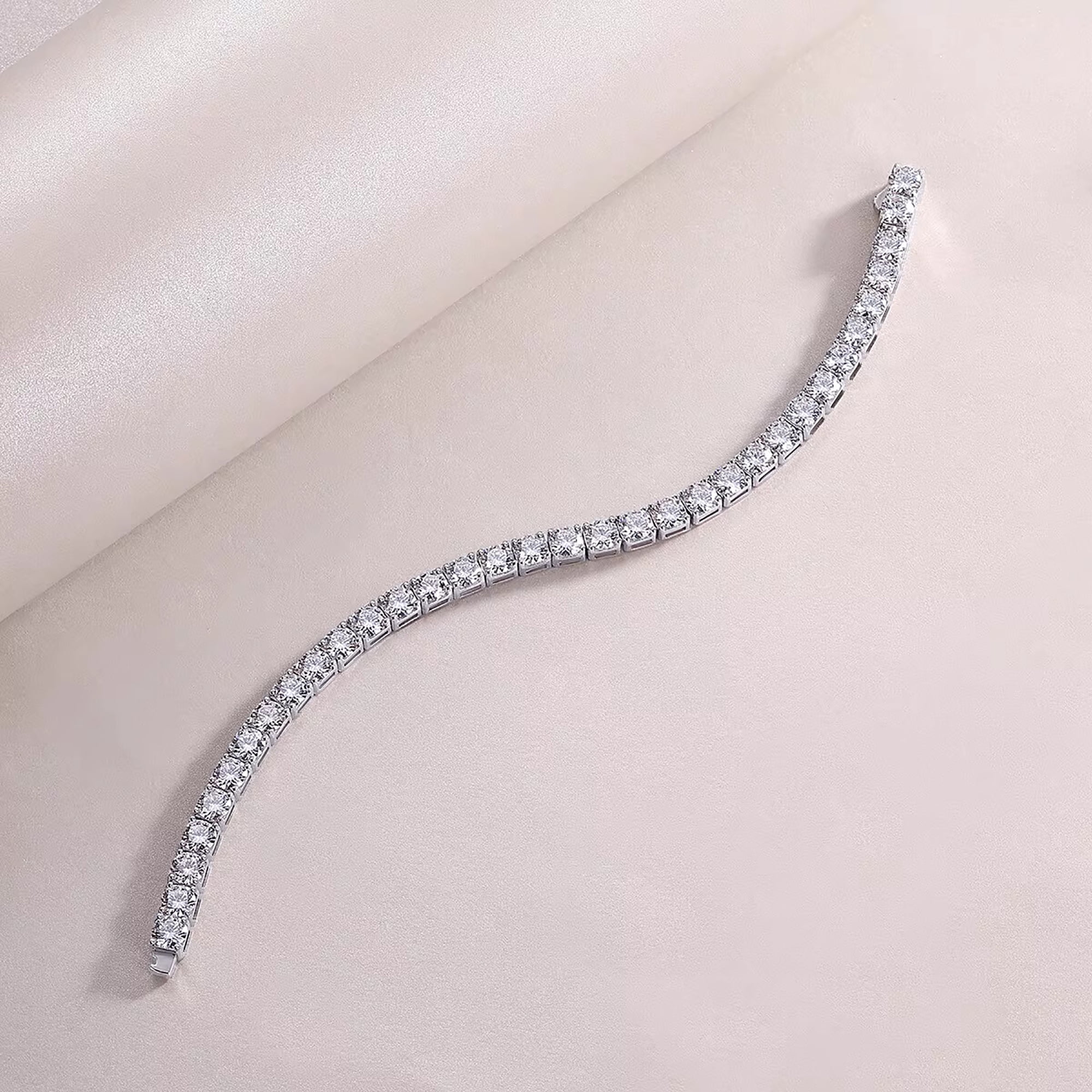 18K Yellow Gold Plated 5MM Cubic Zirconia Emerald Cut Classic Graduation Tennis Bracelet for Women Men Girls 7.0 inch