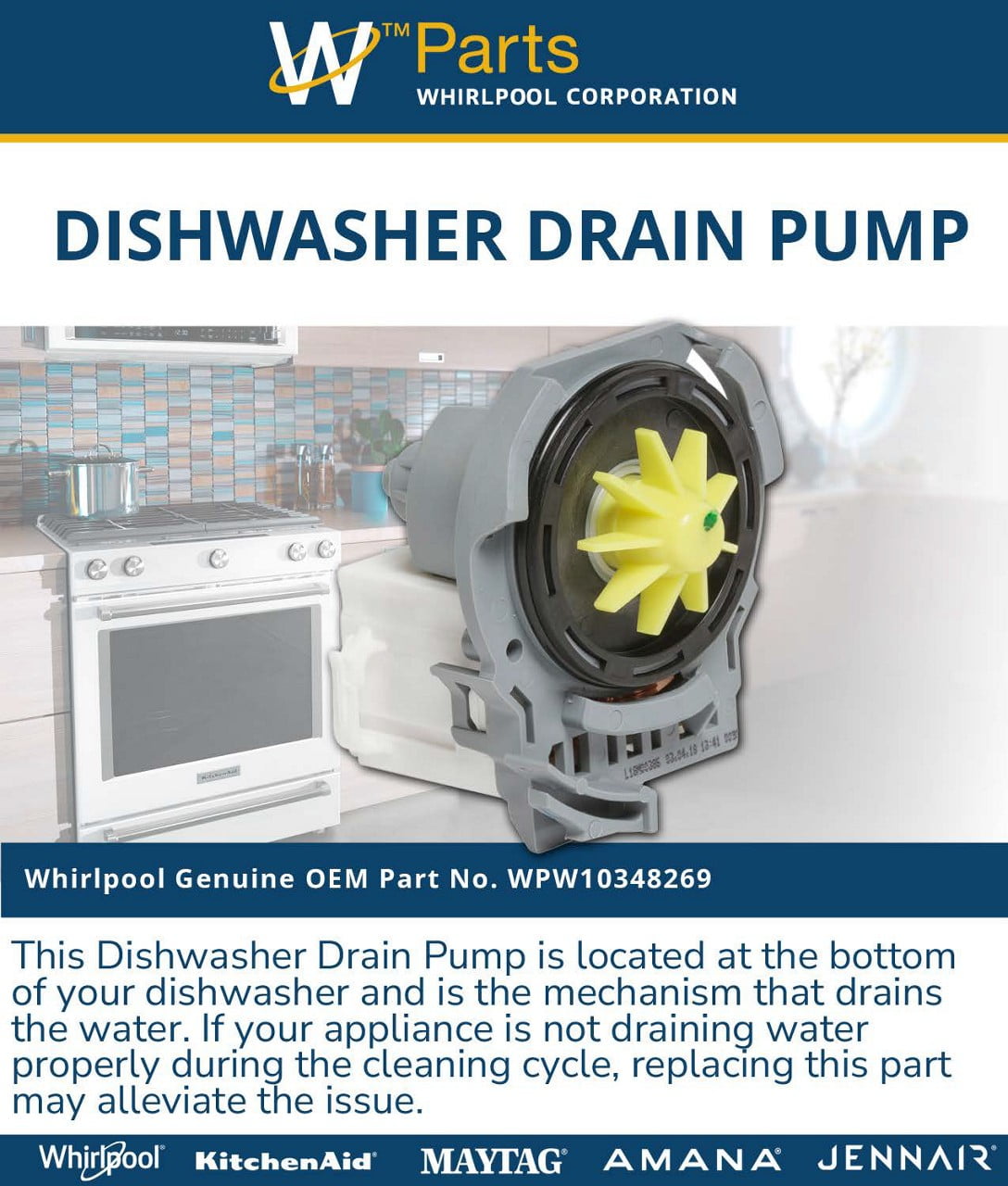 Whirlpool W10348269 Pump Drain