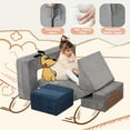 LOAOL Kids Play Sofa, 3in1 Convertible Couch, Child Loveseat, Step
