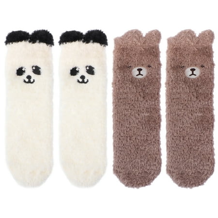 

NICEXMAS 2 Pairs of Thickened Socks Warm Winter Kids Adults Socks Christmas Socks