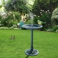 thumbnail image 5 of Zimtown Bird Bath Birdbath/Feeder with  Solar Fountain Outdoor Patio Garden Backyard, Dark Green, 5 of 12