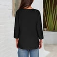 thumbnail image 4 of aidice T Shirts for Women Casual Notched V Neck 3/4 Length Sleeve Tops Button Comfy Fitting Shirts, 4 of 6