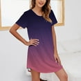 thumbnail image 2 of Yuncity Womens Nightgowns Short Sleeve Gradient Printing Sleepshirt Scoopneck Cute Nightdress Comfy Dress Pajamas Pjs Loungewear Soft S-Xxl, 2 of 6