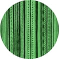 thumbnail image 1 of Ahgly Company Machine Washable Indoor Round Abstract Emerald Green Modern Area Rugs, 5' Round, 1 of 4