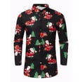 thumbnail image 5 of Camisa clásica con estampado de elementos de nieve navideña para hombre, camisa de manga larga, camisa casual de moda, camisa transpirable y cómoda para hombre, 5 of 5