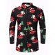 thumbnail image 5 of Camisa clásica con estampado de elementos de nieve navideña para hombre, camisa de manga larga, camisa casual de moda, camisa transpirable y cómoda para hombre, 5 of 5