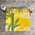thumbnail image 3 of Ambesonne East Quilted Bedspread Set 3 Pcs, Exotic Full Moon Clouds Look, King Size, Yellow Green Pale Brown, 3 of 3