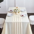 thumbnail image 2 of Ivory Chiffon Table Runner 10Ft Wedding Table Runner 29x120 Inches Sheer Romantic Tulle Table Runner for Wedding Decor Bridal Shower Baby Shower Birthday Party Cake Table Decoration, 2 of 7