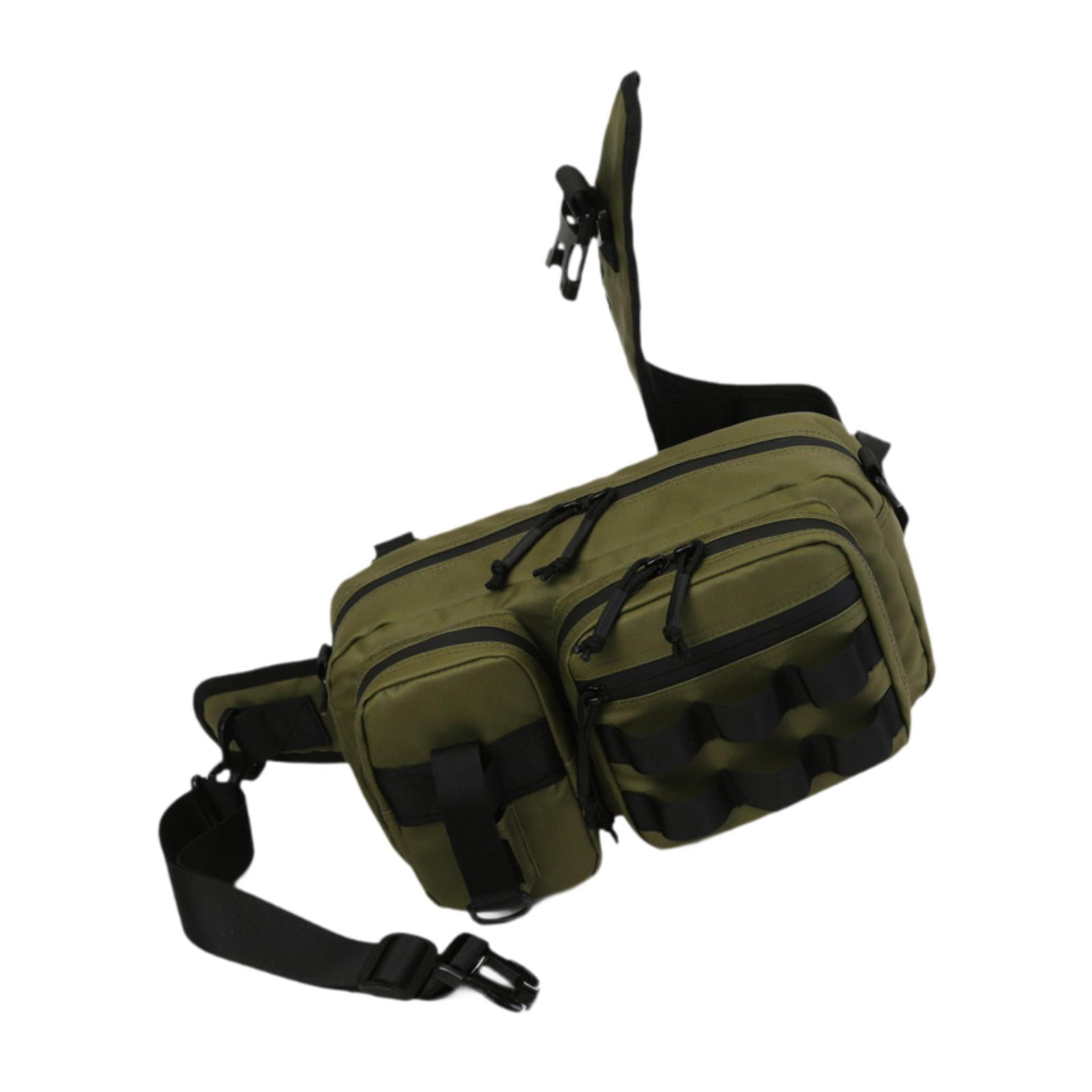Wswqop Fishing Accessories Storage Bag Fishing Belt Bag Waist Pack Fishing Gear Storage Green