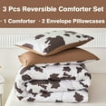 thumbnail image 2 of PERFEMET Cow Print Bedding Set Twin Size for Girls Reversible Comforter Set Animal Theme Bed Set for Kids Women-100% Microfiber Soft Bedding, Twin, Coffee, 2 of 6