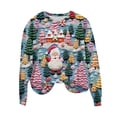 thumbnail image 2 of Cyber· Monday Clearance Christmas Gift Under 25.00 Fayshow0 Women'S Christmas Printed Round Neck Long Sleeved Top Loose Fitting Sweater, 2 of 4