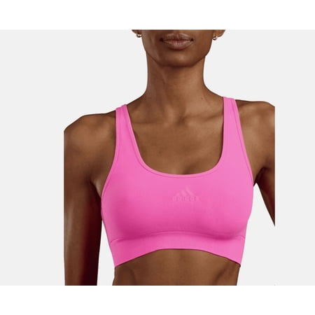 Adidas Intimates Women's Seamless Scoop Medium Impact Lounge Bra, Pink Medium