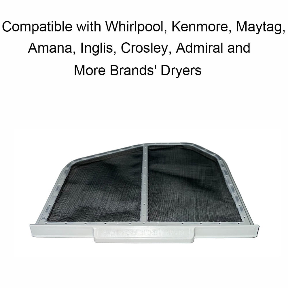TOP-MAX W10120998 Lint Screen Filter Compatible with Whirlpool Kenmore, Replace PS1491676, AP3967919, W10049360, W10596627, W10049370, 8066170, 1206293 3390721, 8066170, 8572268