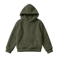 thumbnail image 4 of Lutiedan Boys Girls Sherpa Fleece Hoodie Kids Casual Fuzzy Sweatshirt Plush Winter Warm Hooded Pullover Tops Size 3-14,Army Green, 4 of 7