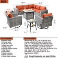 thumbnail image 6 of Ovios 10 Pieces Outdoor Patio Furniture with 30 inch Fire Pit Table All Weather Wicker Conversation Set with Swivel Chairs for Porch, 6 of 8