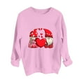 thumbnail image 6 of ibuvkizy Sweatshirt for Women Valentine's Day Round Neck Lover's Love Print Sweatshirt Long Sleeved Pullover Top/shirt Pink,L, 6 of 6