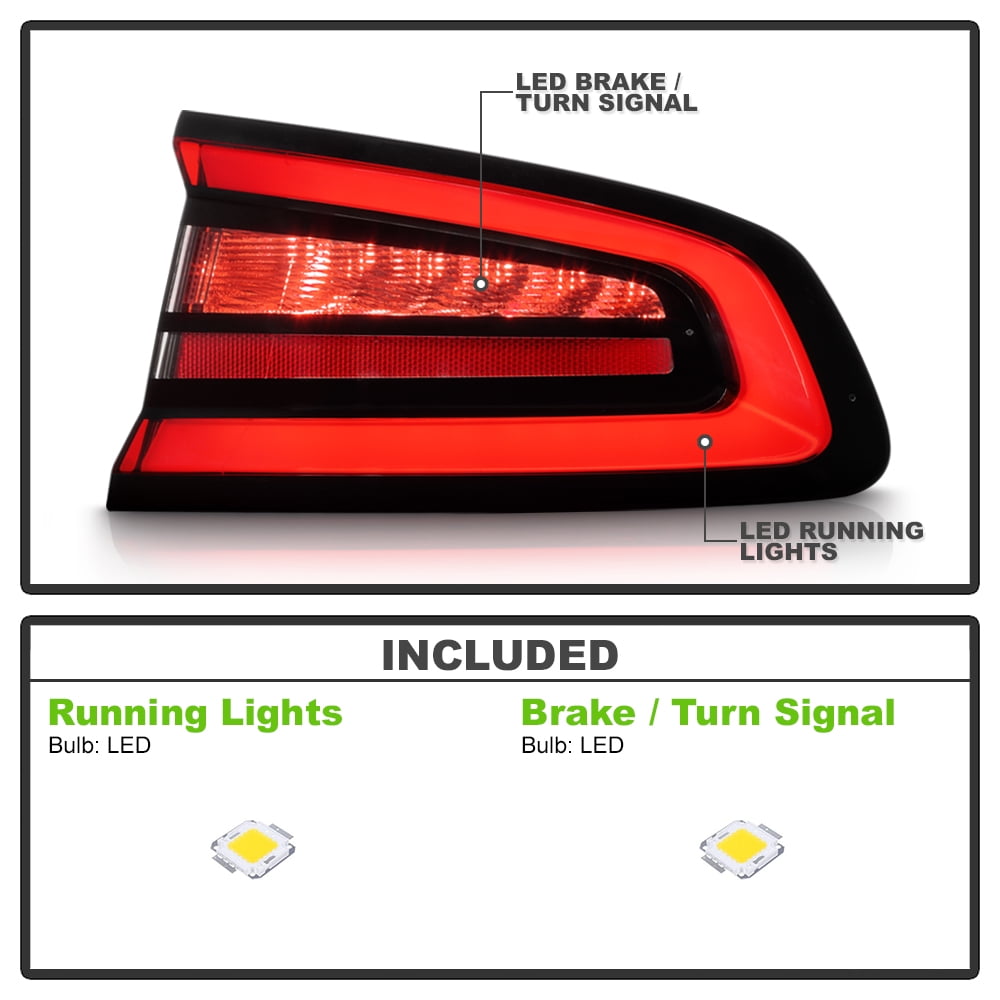 For 2015-2022 Dodge Charger Tail Light Brake Lamp Outer Body Mounted - Passenger