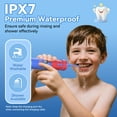 thumbnail image 4 of JTF Kids Water Dental Flosser for Ages 6+ with 5 Nozzles, Fun Stickers and Travel Bag, 4 Modes IPX7 Waterproof 230ML Telescopic Tank Portable Cordless Water Flosser Rechargeable for Boys and Girls, 4 of 9