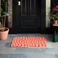 thumbnail image 4 of TOWN & COUNTRY TERRA Emmett Groovy Checkerboard Outdoor Door Mat, Natural Coir, Heavyweight, Non-Slip Entryway Mat, Red, 18"x30", 4 of 6