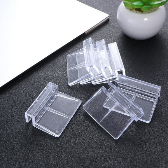 PTOOTP 6Pcs Clear Aquarium Clamps for Fish Tank Glass Cover Support Holder 6mm
