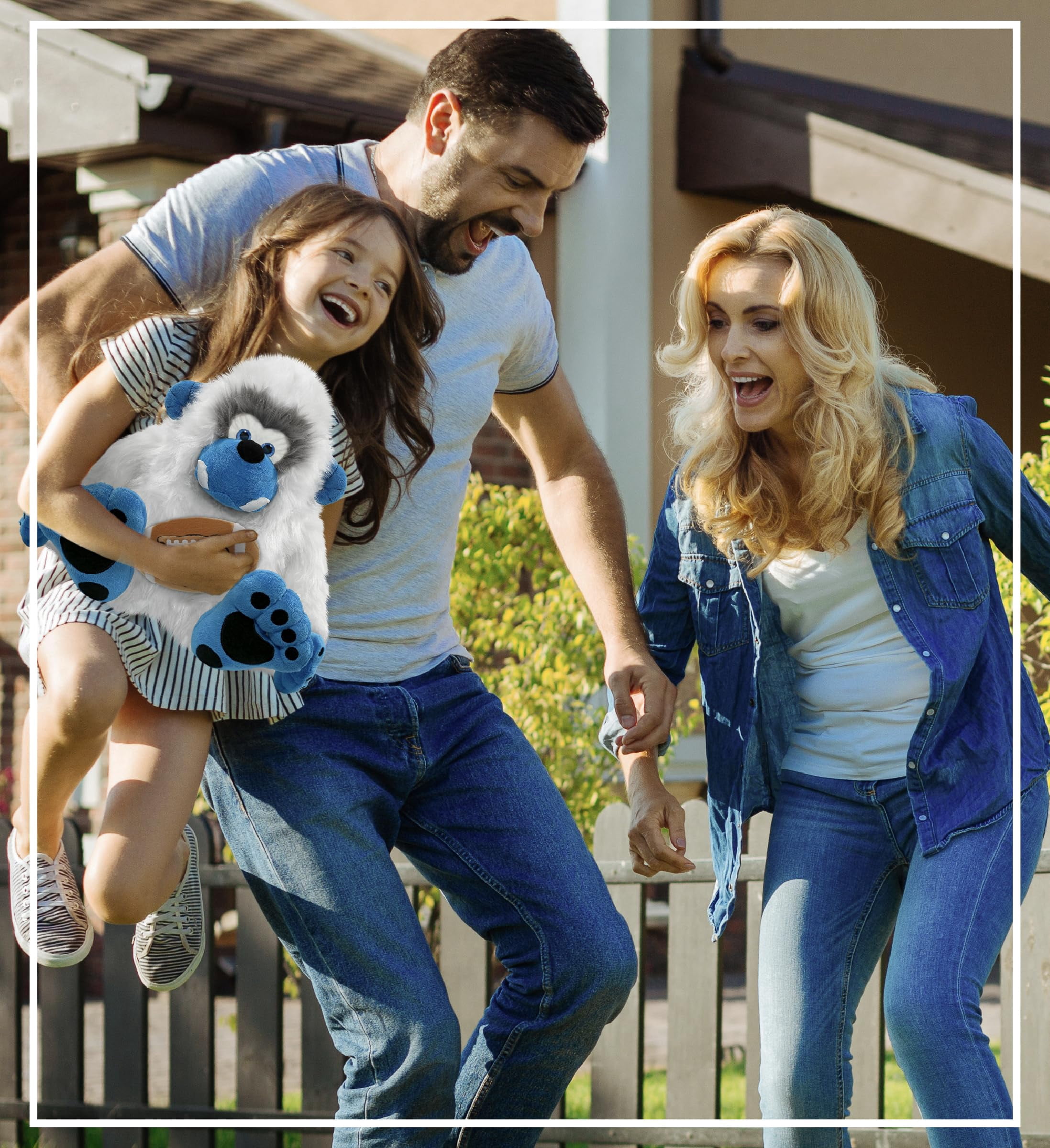 DolliBu Super Soft Yeti Stuffed Animal with Football Plush - Soft Huggable Yeti, Adorable Playtime Plush Toy, Cute Mountain Life Gift Doll Animal Toy for Kids and Adults - 12 Inches