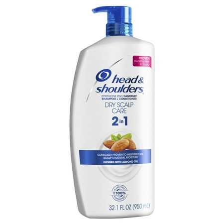 Head and Shoulders Dry Scalp Care Anti-Dandruff 2 in 1 Shampoo & Conditioner, 32.1 fl (Best High End Shampoo And Conditioner For Damaged Hair)