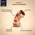 thumbnail image 4 of 45 Degree Elbow Copper Fitting 3/4” Copper Elbow Cpvc Pipe Fitting - 45 Degree Copper Elbow Pipe For Plumbing & Heating Systems (Pack of 20), 4 of 7