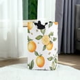 thumbnail image 6 of Yayeee Freestanding Laundry Hamper with Handle Collapsible Large Storage Basket for Clothes, White Watercolor Oranges, 6 of 7